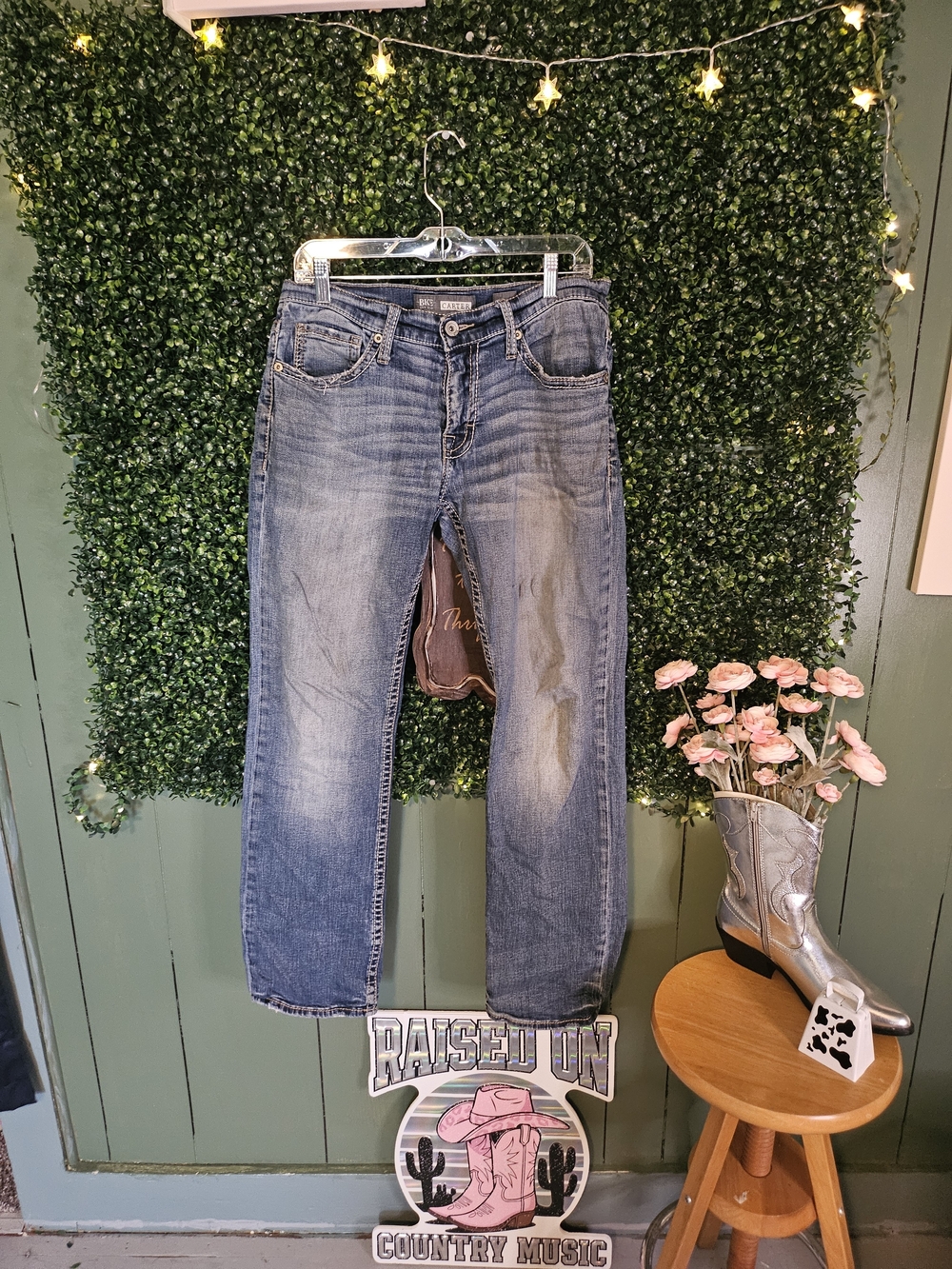 BKE Men's Faded Blue Straight Jeans